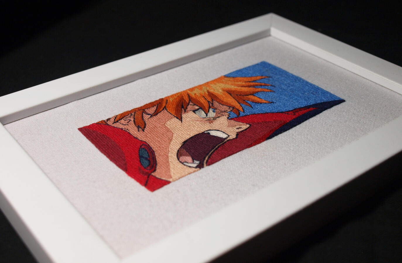 Asuka, 2022. Bordado en puntada cadeneta sobre lino sansón, hilo mercerizado de algodón tipo mouliné marca DMC.