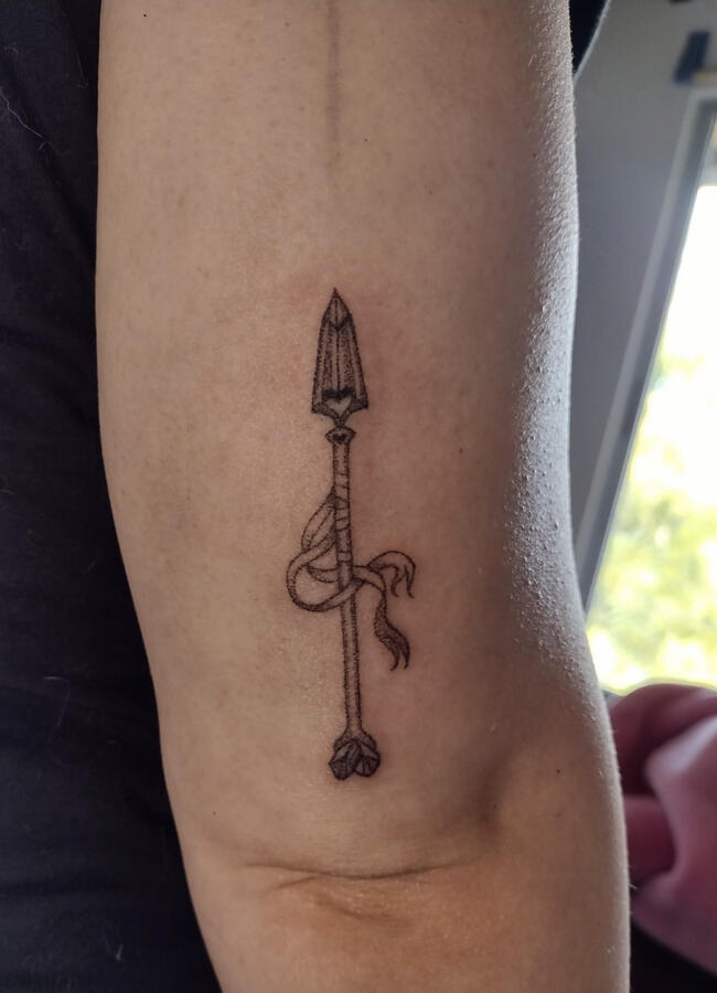 Tatuaje recién hecho, handpoke (2023)